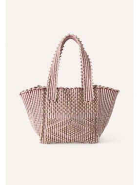 Antonello Tedde Knotted Cotton & Linen Bag in Burgundy